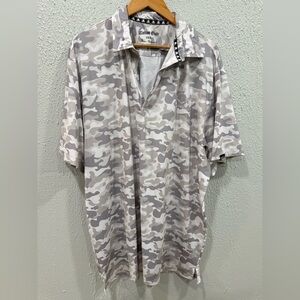 Tattoo Golf Men’s Camouflage Cool-Stretch Golf Shirt - White Camo Size 2XL